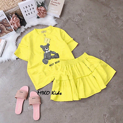 Set đồ bộ áo voan phối quần giả váy Xiny D3423