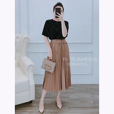 Top 5 cách phối đồ với chân váy xếp ly dài cho nàng trẻ trung