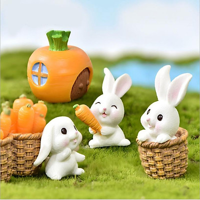 MÔ HÌNH CHẬU HOA HOẠT HÌNH THỎ