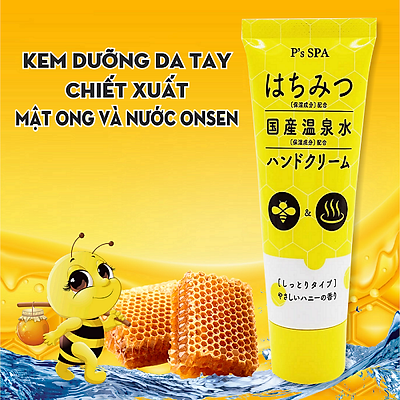 Kem Cấp Ẩm P's Spa Hatomugi Honey Hand Cream Dưỡng Da Tay Chiết Xuất Mật  Ong Và Nước Onsen ( 60g )