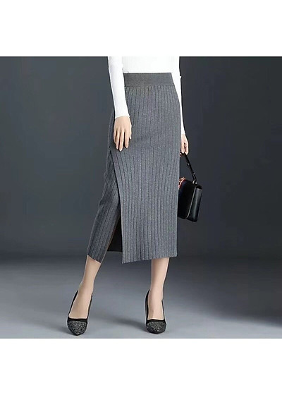 Chân Váy Len Tăm Dáng Dài Xẻ Tà Giá Tốt T072023  Mua tại Lazadavn