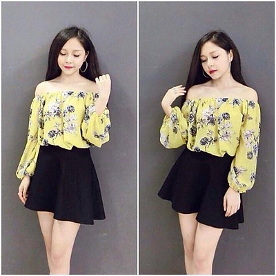 CV732 chân váy chữ A 3 cúc vàng