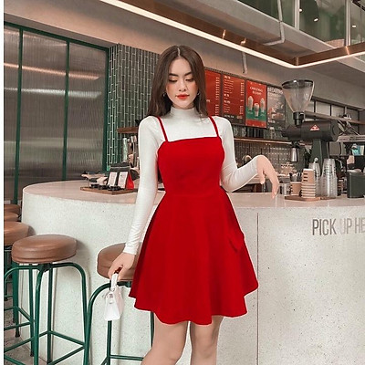 Váy yếm nhung xoè buộc dây  Shopee Việt Nam