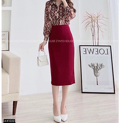 Chân váy dài Jelly Dress VDT01 hai lớp xẻ sau thiết kế basic trẻ tru