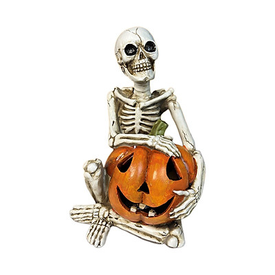 Mua Skeleton with Pumpkin Figurines Decor Sculpture Resin Ornament ...
