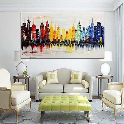 Mua 120X60CM Modern City Canvas Abstract Painting Print Living ...