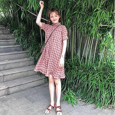 HCMSet chân váy kẻ kèm áo sơ mi vintage siêu xinh  MixASale