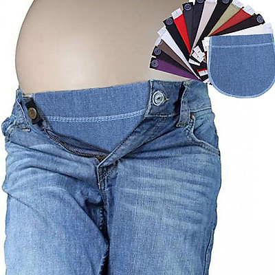 1pc Maternity Pants Waistband Extender With Adjustable Button Elastic Band  For Jeans, Trousers And Suit Pants