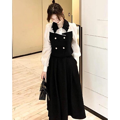 Set áo yếm hoa văn chân váy xòe Belle cực sang  Hàng đẹp với giá tốt nhất