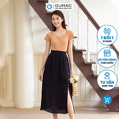 Chân váy maxi hoa nhí lưng thun dây kéo hông Nhà Kho Liti