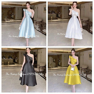 Đầm xòe ngắn thiết kế tay bèo D011  Cam Fashion  Design
