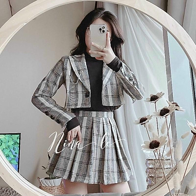 Set chân váy  áo khoác gucci nữ siêu cấp