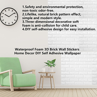 Mua Waterproof Foam 3D Brick Wall Stickers Home Decor DIY Self ...