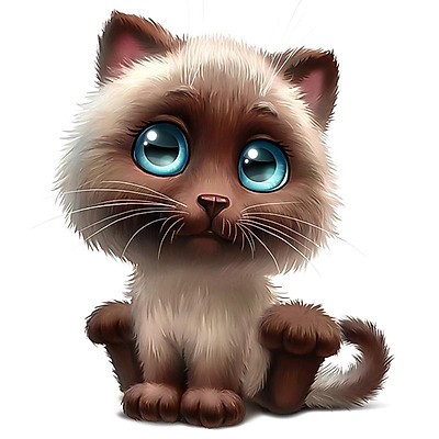 Hình ảnh động vật dễ thương cute 3d cats Cho trẻ em yêu thích