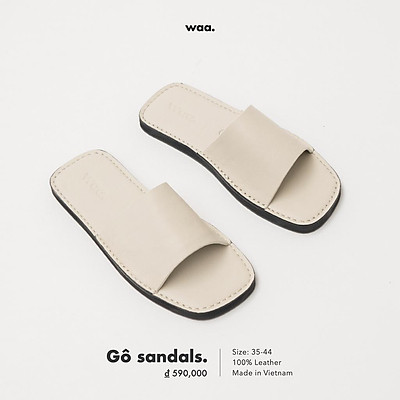 Dép Quai Ngang Unisex WAA. - Gô Sandals - Màu Kem - 37 | Waastudio | Tiki
