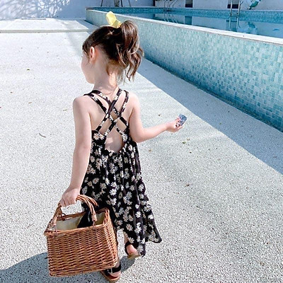 Váy 2 dây caro buộc nơ vai 626