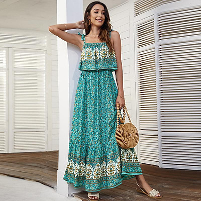 Váy boho vintage thổ cẩm đỏ  Shopee Việt Nam