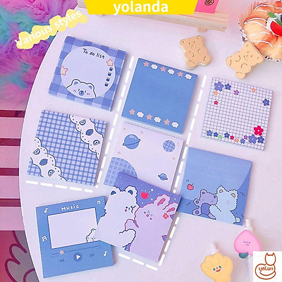 Mua ☆YOLA☆ Blue Series Memo Pad Writing Pads Bear Notepad Sticky ...
