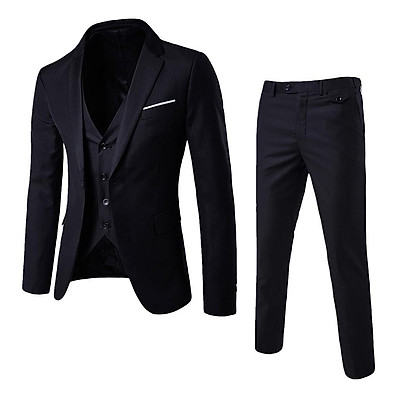 Mua Men'S Slim Fit 3-Piece Suit One Button Tuxedo Blazer Jacket Vest And  Pants | Tiki