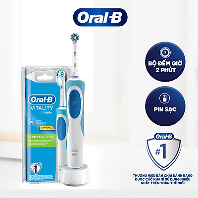 Mua Combo Bàn Chải Điện Oral-B Vitality Cross Action Làm Sạch 100% Mảng Bám  Từng Kẽ Răng 1 Bàn Chải Cross Action + 2 Đầu Bàn Chải Precision Clean Thay  Thế | Tiki