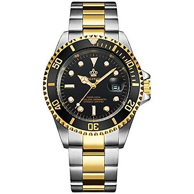 Mua Mens Luxury Watches Ceramic Bezel Sapphire Glass Luminous Quartz Silver  Gold Two Tone Stainless Steel Watch | Tiki