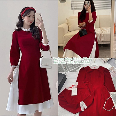 Mua Set áo dài cách tân voan tơ nơ vai kèm chân váy trắng diện Tết  Tiki
