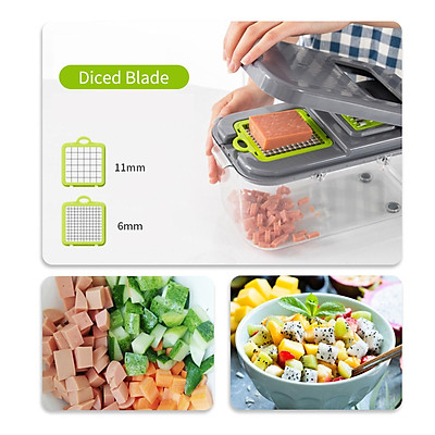 1pc Vegetable Chopper Including Onion Chopper, Multi-function 15-in-1 Food  Dicer, Kitchen Vegetable Slicer, Dicer With 8 Blades, Carrot And Garlic  Chopper With Container