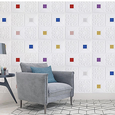 Mua 10Pcs Self Adhesive Wall Stickers For Living Room Bedroom Sound  Insulation 3D Foam Wallpaper | Tiki