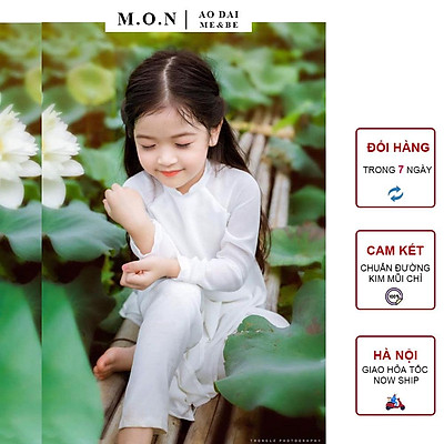 Mua Set Áo Dài Trắng Bé Gái Truyền Thống Mon Gồm Áo Và Quần Cho Bé Từ 8 Đến  29 Kg | Tiki