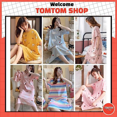 Váy ngủ nam cực nam mùa hè Hàn Quốc cotton ngắn tay cô gái đồ ngủ ngọt ngào  dễ thương hoạt hình nhà dịch vụ ăn mặc váy ngủ đẹp | Tàu