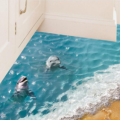 Mua 3D Blue Sea Floor Sticker Beach Wall Sticker Waterproof ...