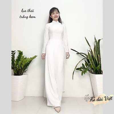Mua Áo Dài Trắng Nữ Học Sinh Cấp 3 May Sẵn Truyền Thống Lụa Thái (Ảnh Thật  Kèm Video) | Tiki