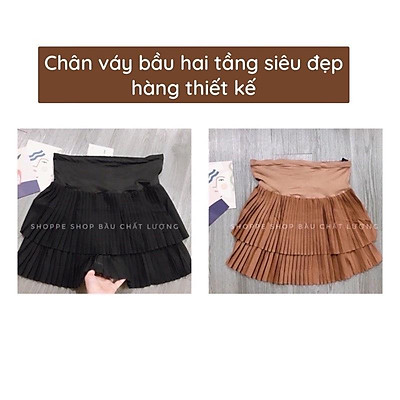 Mua Chân Váy Bầu Xếp Ly Chất Umi Hàng Đẹp  CÓ QUẦN LÓT BÊN TRONG  Yeep
