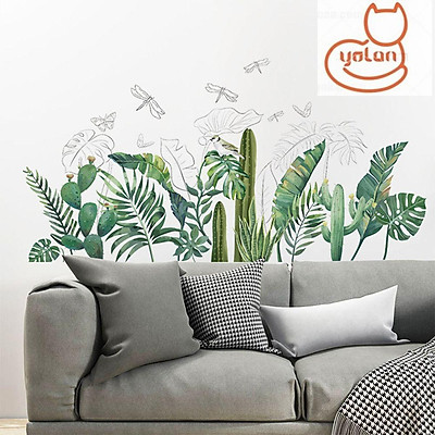 Mua ☆YOLA☆ Home Plant Stickers PVC Grass Wall Decal Palm Tree ...