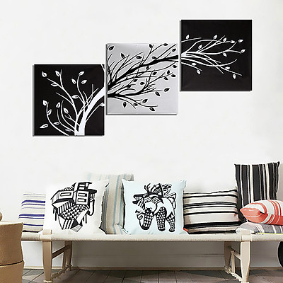 Mua 3 Panel Modern Black and White Abstract Tree Canvas Painting ...