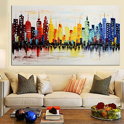 Mua Modern Asian City Canvas Abstract Painting Print Living Room ...