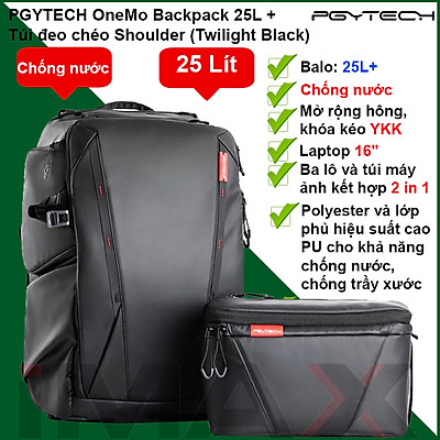PGYTECH OneMo Backpack 25L+ Shoulder Bag, Twilight Black
