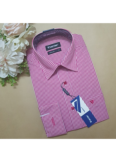 Mua Áo Sơ Mi Nam Việt Tiến, Dài Tay, Dáng Ôm Vừa Regular Fit, Chất Liệu 35%  Cotton, 65% Poly | Tiki