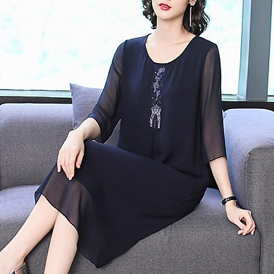 Váy Đầm Trung Niên Ladyshop Thời Trang Nữ Thiết Kế Kết Cườm Cao Cấp Tk696    Hazomicom  Mua Sắm Trực Tuyến Số 1 Việt Nam