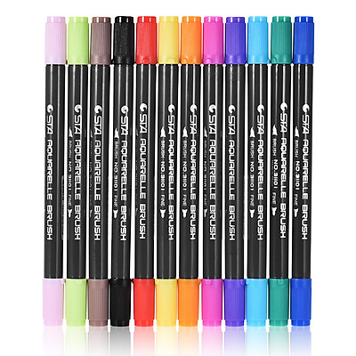 Soucolor Alcohol Markers Set 60 Colours Fine and Broad Dual Tip Brush  Markers for Artists Colour