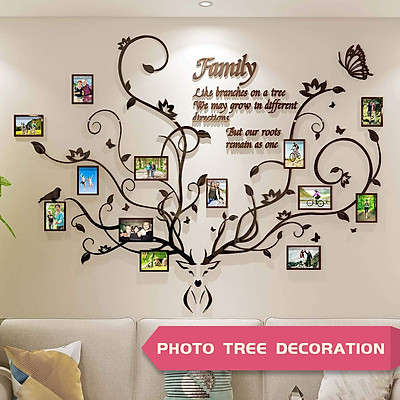 Mua DIY Acrylic Family Tree Decoration Wall Sticker Photo Frame ...