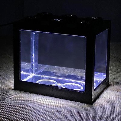 Mua Mini Fish Tank LED Light Clear Ornament Aquarium Office ...