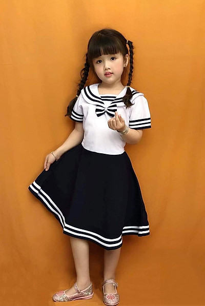 Đồng phục học sinh anime Chân váy yếm cho học sinh 2 túi bên nơ sau   Jadiny