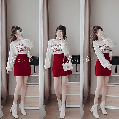 Chân váy ngắn form ôm nhung 2 màu Ulzzang  có sẵn màu đỏ hông bầm size M   HolCim  Kênh Xây Dựng Và Nội Thất