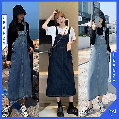 9 cách phối đồ với váy yếm vải Jean đơn giản trẻ trung