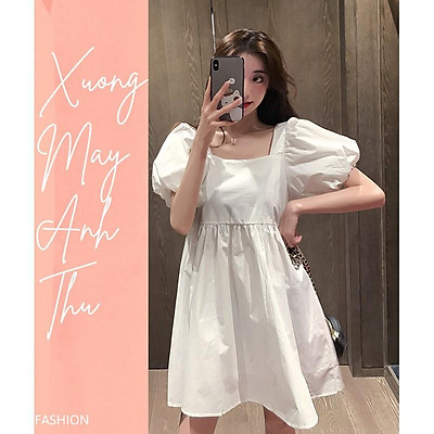 Váy babydoll tay ngắn dáng dài đầm hoa cam baby doll dễ thương  MixASale