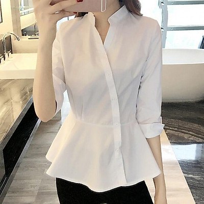 Áo sơ mi nữ cổ lọ vải voan đẹp cho nàng công sở  Thời trang  Việt Giải Trí