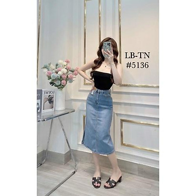 Chân váy jeans dài xẻ tà  BigBuy360  bigbuy360vn