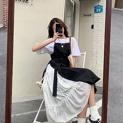 Mua Set Váy Yếm Hai Lớp Dây Rút Ulzzang phong cách Hàn Quốc nữ tính  Váy  Yếm Ngắn Tay Buộc Eo Hot Trend GenZ  Tiki