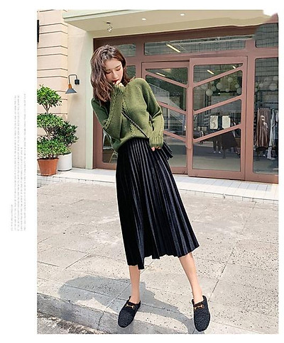 10 cách mix chân váy xoè xếp ly Hàn Quốc đẹp chất lừ